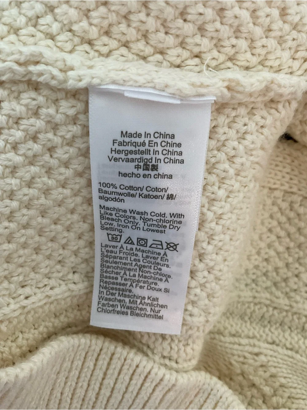J.Crew Cotton Fisherman Cable Knit Sweater Ivory XXS NWT